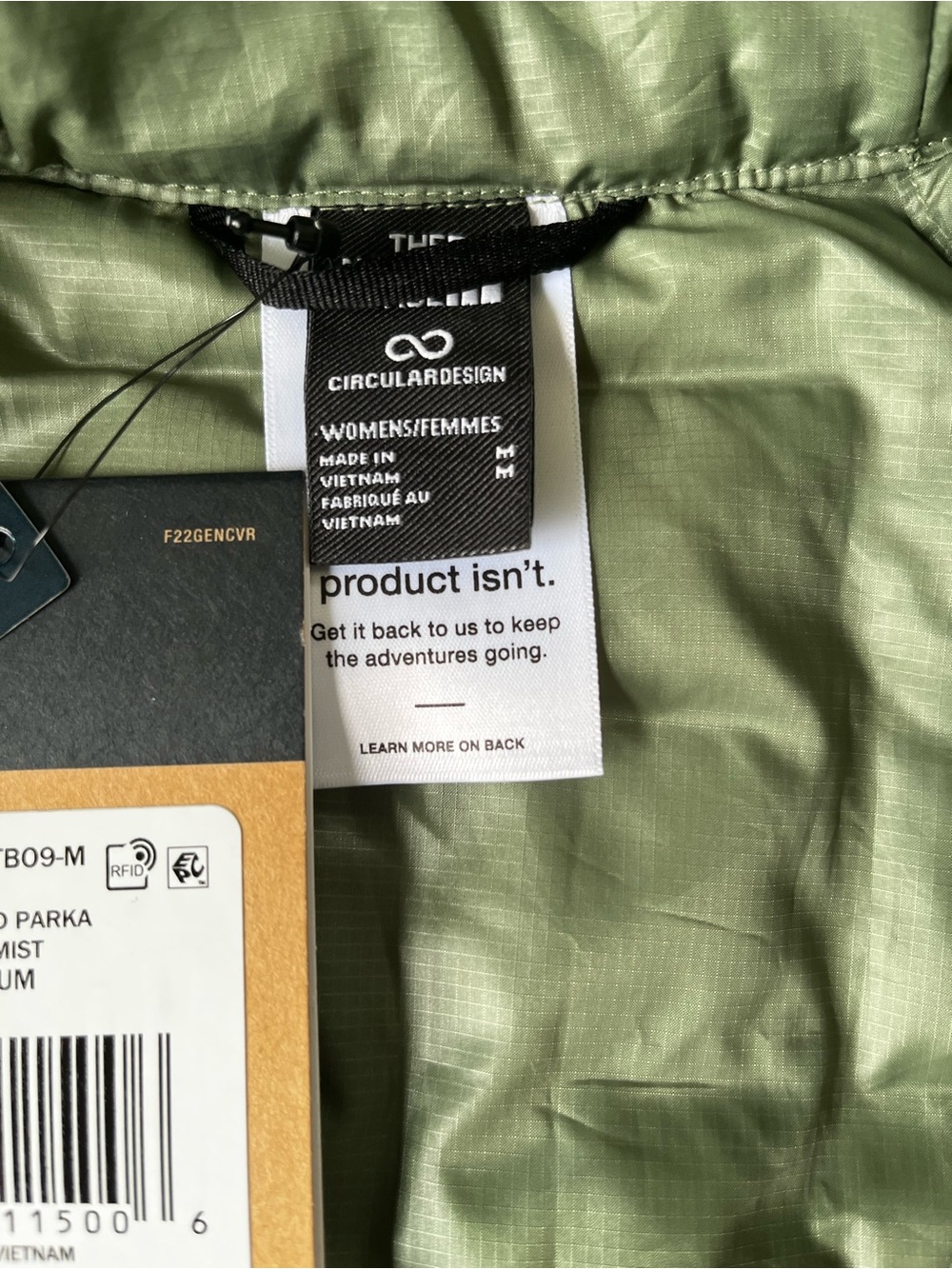 The North Face Women's Olive Hooded Quilted Puffer Jacket - Picture 9 of 12